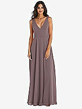 Alt View 3 Thumbnail - French Truffle Deep V-Neck Chiffon Maxi Dress