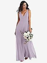 Alt View 1 Thumbnail - Lilac Haze Deep V-Neck Chiffon Maxi Dress