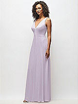 Alt View 7 Thumbnail - Lilac Haze Deep V-Neck Chiffon Maxi Dress