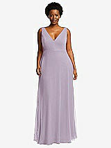 Front View Thumbnail - Lilac Haze Deep V-Neck Chiffon Maxi Dress