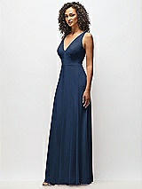 Alt View 7 Thumbnail - Midnight Navy Deep V-Neck Chiffon Maxi Dress