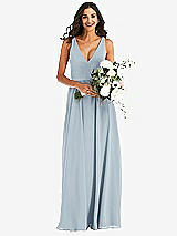 Alt View 2 Thumbnail - Mist Deep V-Neck Chiffon Maxi Dress