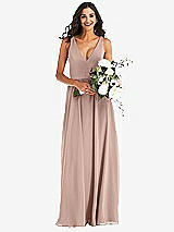 Alt View 2 Thumbnail - Neu Nude Deep V-Neck Chiffon Maxi Dress