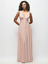 Alt View 6 Thumbnail - Neu Nude Deep V-Neck Chiffon Maxi Dress
