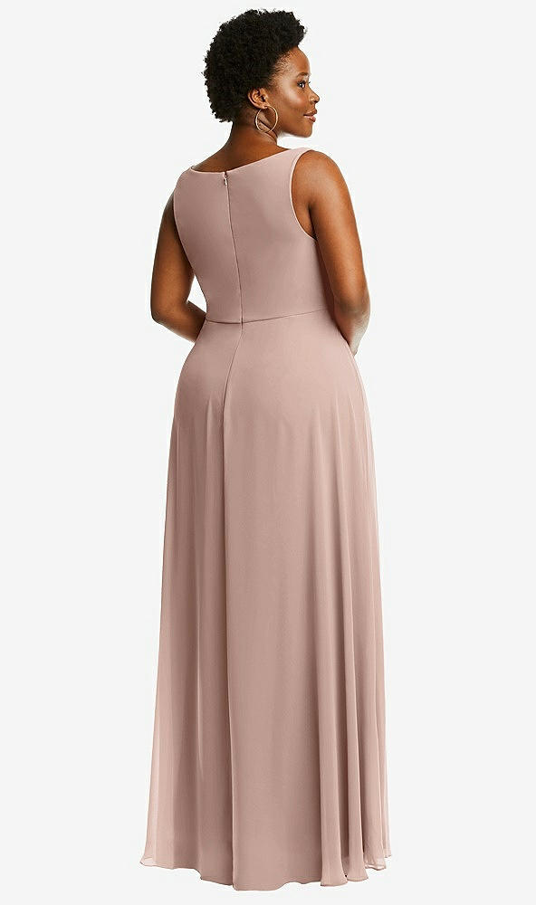 Back View - Neu Nude Deep V-Neck Chiffon Maxi Dress