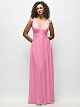 Alt View 6 Thumbnail - Orchid Pink Deep V-Neck Chiffon Maxi Dress