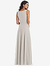 Alt View 5 Thumbnail - Oyster Deep V-Neck Chiffon Maxi Dress