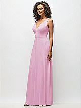 Alt View 7 Thumbnail - Powder Pink Deep V-Neck Chiffon Maxi Dress