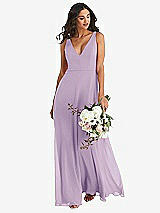 Alt View 1 Thumbnail - Pale Purple Deep V-Neck Chiffon Maxi Dress