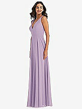 Alt View 4 Thumbnail - Pale Purple Deep V-Neck Chiffon Maxi Dress