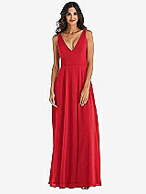 Alt View 3 Thumbnail - Parisian Red Deep V-Neck Chiffon Maxi Dress