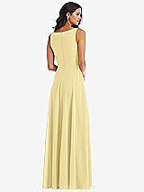 Alt View 5 Thumbnail - Pale Yellow Deep V-Neck Chiffon Maxi Dress