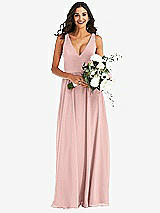 Alt View 2 Thumbnail - Rose - PANTONE Rose Quartz Deep V-Neck Chiffon Maxi Dress