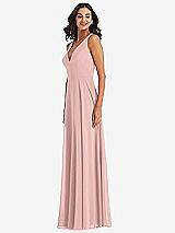 Alt View 4 Thumbnail - Rose - PANTONE Rose Quartz Deep V-Neck Chiffon Maxi Dress