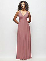 Alt View 6 Thumbnail - Rosewood Deep V-Neck Chiffon Maxi Dress