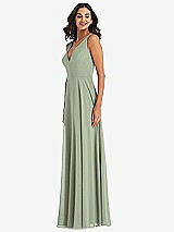 Alt View 4 Thumbnail - Sage Deep V-Neck Chiffon Maxi Dress