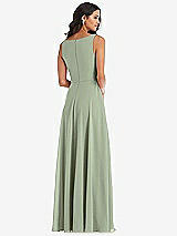 Alt View 5 Thumbnail - Sage Deep V-Neck Chiffon Maxi Dress