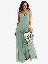 Alt View 1 Thumbnail - Seagrass Deep V-Neck Chiffon Maxi Dress