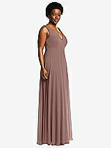 Side View Thumbnail - Sienna Deep V-Neck Chiffon Maxi Dress