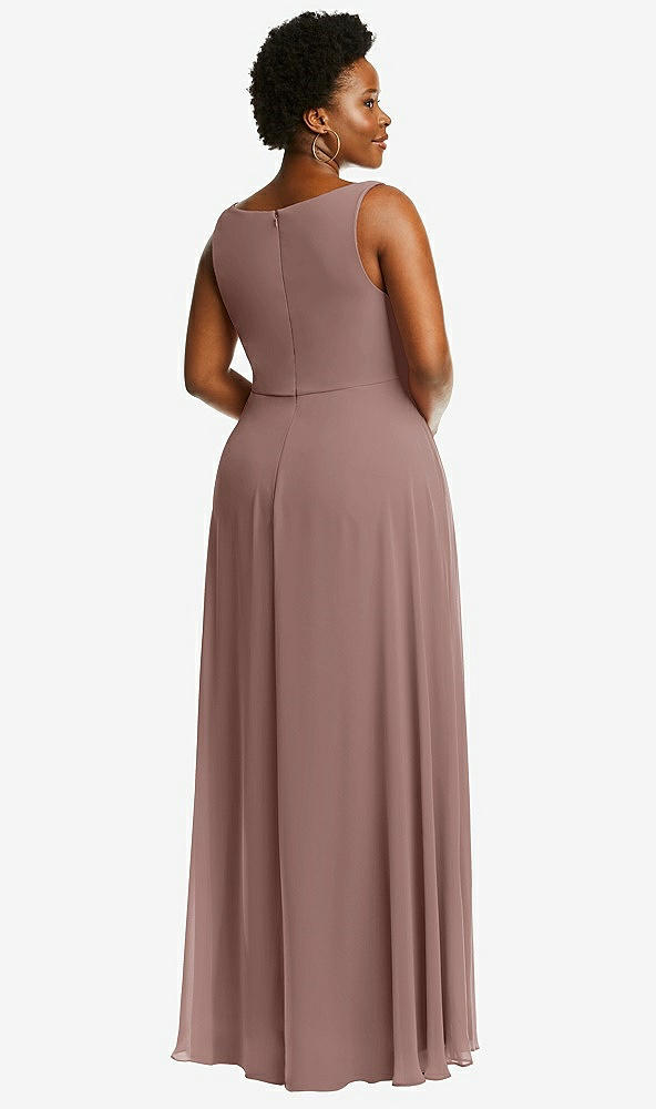 Back View - Sienna Deep V-Neck Chiffon Maxi Dress