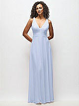 Alt View 6 Thumbnail - Sky Blue Deep V-Neck Chiffon Maxi Dress