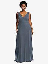 Front View Thumbnail - Silverstone Deep V-Neck Chiffon Maxi Dress