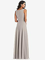 Alt View 5 Thumbnail - Taupe Deep V-Neck Chiffon Maxi Dress