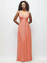 Alt View 6 Thumbnail - Terracotta Copper Deep V-Neck Chiffon Maxi Dress