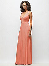 Alt View 7 Thumbnail - Terracotta Copper Deep V-Neck Chiffon Maxi Dress