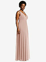 Side View Thumbnail - Toasted Sugar Deep V-Neck Chiffon Maxi Dress