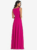 Alt View 5 Thumbnail - Think Pink Deep V-Neck Chiffon Maxi Dress