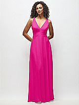Alt View 6 Thumbnail - Think Pink Deep V-Neck Chiffon Maxi Dress