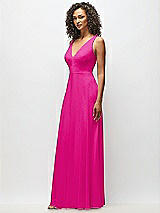 Alt View 7 Thumbnail - Think Pink Deep V-Neck Chiffon Maxi Dress