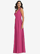 Alt View 4 Thumbnail - Tea Rose Deep V-Neck Chiffon Maxi Dress