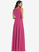 Alt View 5 Thumbnail - Tea Rose Deep V-Neck Chiffon Maxi Dress