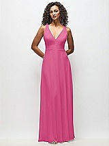 Alt View 6 Thumbnail - Tea Rose Deep V-Neck Chiffon Maxi Dress