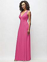 Alt View 7 Thumbnail - Tea Rose Deep V-Neck Chiffon Maxi Dress