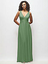 Alt View 6 Thumbnail - Vineyard Green Deep V-Neck Chiffon Maxi Dress