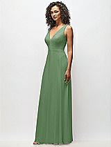 Alt View 7 Thumbnail - Vineyard Green Deep V-Neck Chiffon Maxi Dress
