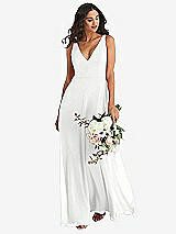 Alt View 1 Thumbnail - White Deep V-Neck Chiffon Maxi Dress