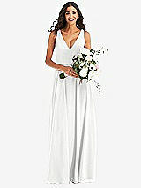 Alt View 2 Thumbnail - White Deep V-Neck Chiffon Maxi Dress