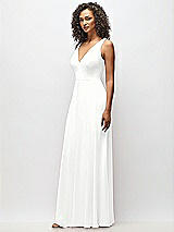 Alt View 7 Thumbnail - White Deep V-Neck Chiffon Maxi Dress