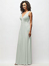 Alt View 7 Thumbnail - Willow Green Deep V-Neck Chiffon Maxi Dress