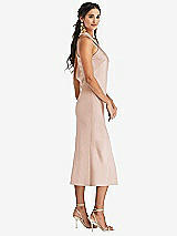 Side View Thumbnail - Cameo Draped Twist Halter Tie-Back Midi Dress - Paloma