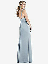 Rear View Thumbnail - Mist Twist Strap Maxi Slip Dress with Front Slit - Neve