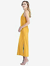 Side View Thumbnail - NYC Yellow One-Shoulder Asymmetrical Midi Slip Dress