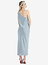 Rear View Thumbnail - Mist One-Shoulder Asymmetrical Midi Slip Dress