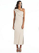 Alt View 1 Thumbnail - Oat Draped One-Shoulder Convertible Midi Slip Dress