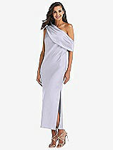 Front View Thumbnail - Silver Dove Draped One-Shoulder Convertible Midi Slip Dress