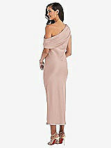 Rear View Thumbnail - Toasted Sugar Draped One-Shoulder Convertible Midi Slip Dress